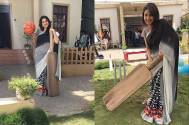 Rupali Bhosale tries her hand at cricket